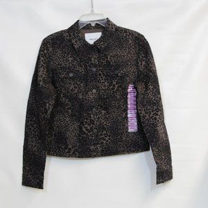 Nine West Women's Cheetah Leopard Denim Jacket Size Small NWT